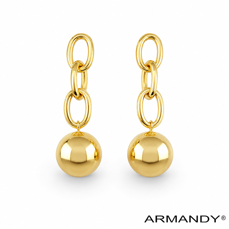 ARETE ESFERAS CHAPA DE ORO 18 KT - Imagen 3