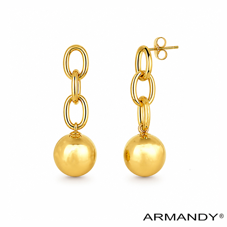 ARETE ESFERAS CHAPA DE ORO 18 KT - Imagen 4