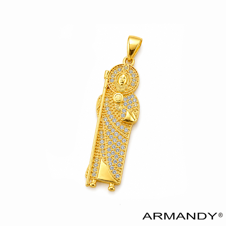 DIJE SAN JUDAS TADEO MICROZIRCONIA CHAPA DE ORO 18 KT - Imagen 4