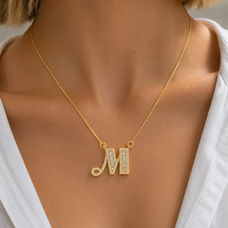 GARGANTILLA M ZIRCONIA CHAPA DE ORO 18 KT - Imagen 2
