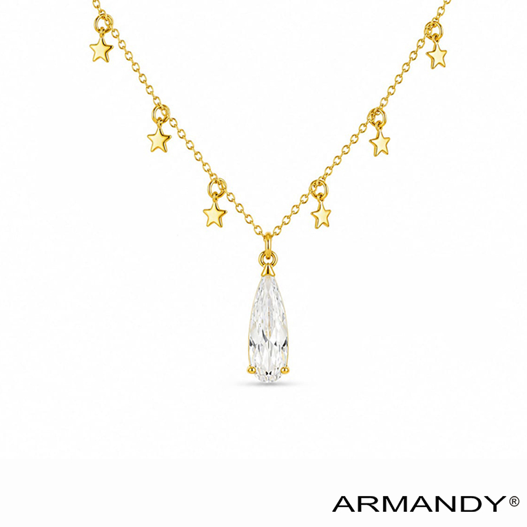 GARGANTILLA GOTA ZIRCONIA CHAPA DE ORO 18 KT - Imagen 4
