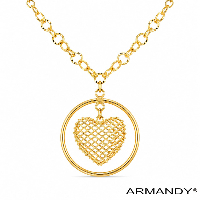 GARGANTILLA CORAZON CHAPA DE ORO 18 KT - Imagen 3