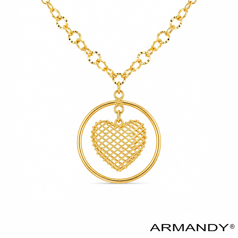 GARGANTILLA CORAZON CHAPA DE ORO 18 KT - Imagen 4
