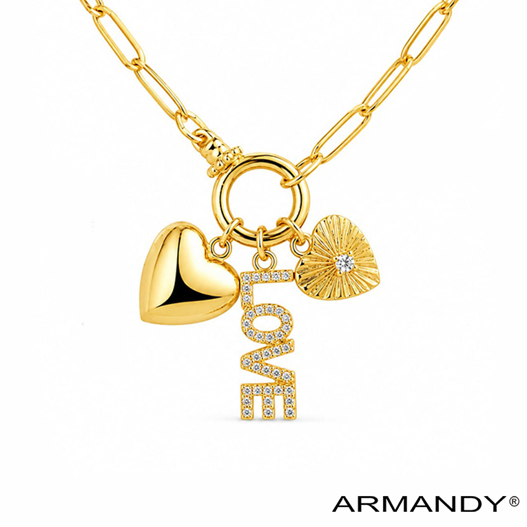 GARGANTILLA CORAZON MICROZIRCONIA CHAPA DE ORO 18 KT - Imagen 4