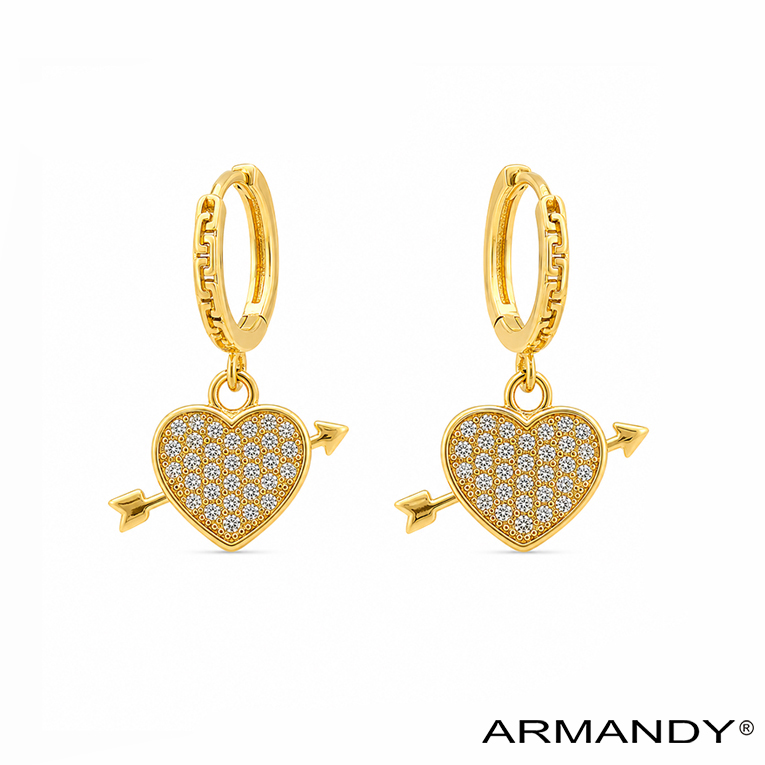 HUGGIES CORAZON MICROZIRCONIA CHAPA DE ORO 18 KT - Imagen 4