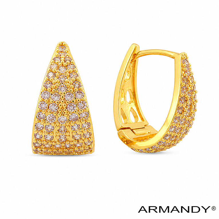 HUGGIES TRIANGULO MICROZIRCONIA CHAPA DE ORO 18 KT - Imagen 3