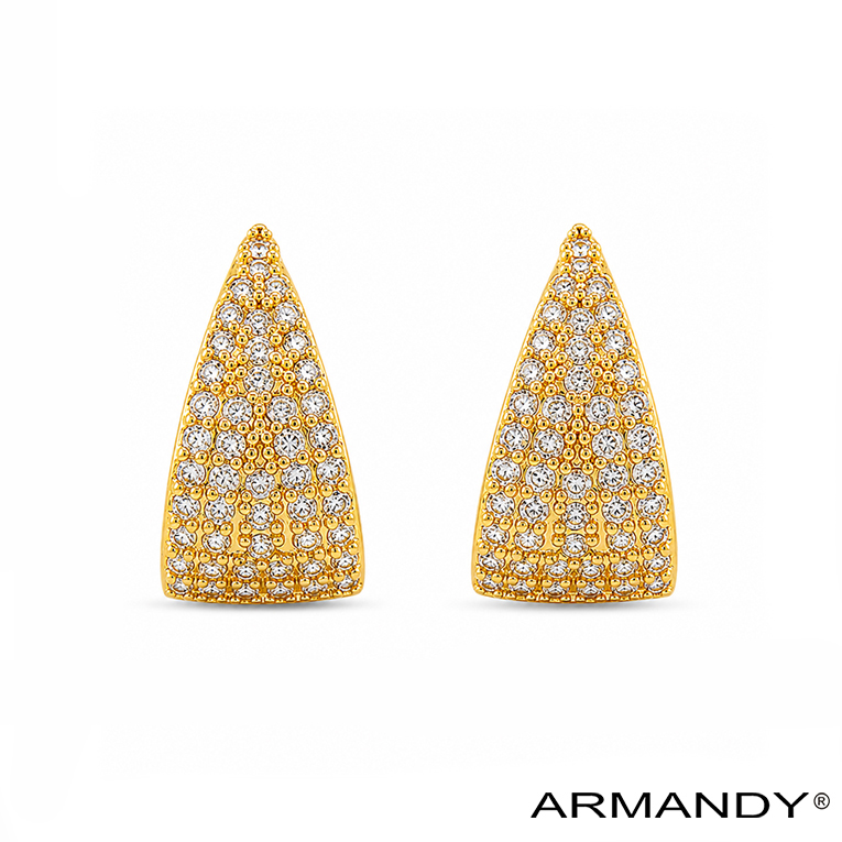 HUGGIES TRIANGULO MICROZIRCONIA CHAPA DE ORO 18 KT - Imagen 4