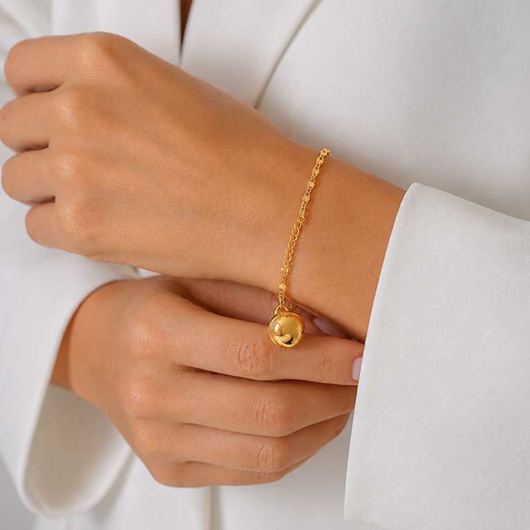 PULSERA LLAMADOR DE ANGELES CHAPA DE ORO 18 KT - Imagen 2