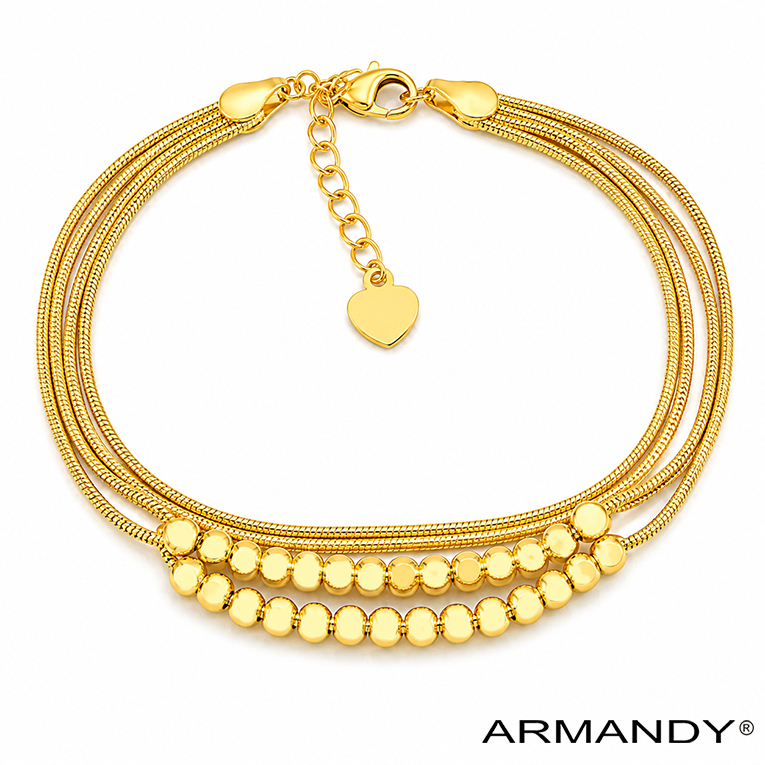 PULSERA ESFERAS CHAPA DE ORO 18 KT - Imagen 3