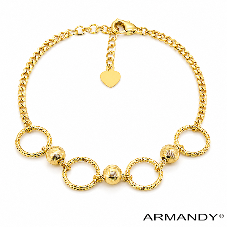 PULSERA CIRCULOS CHAPA DE ORO 18 KT - Imagen 3