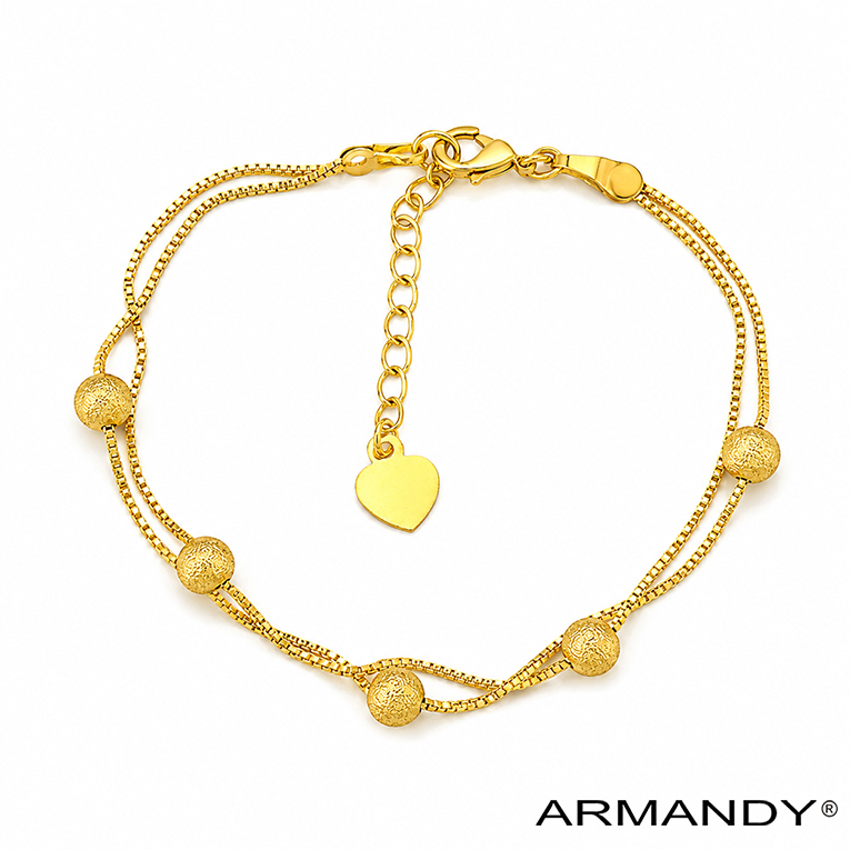 PULSERA ESFERAS CHAPA DE ORO 18 KT - Imagen 3