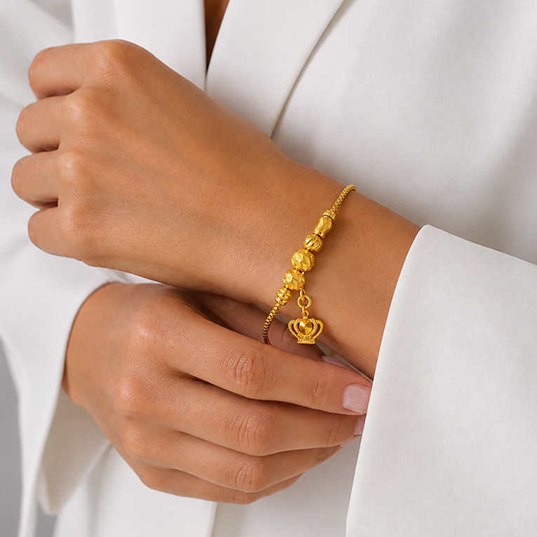 PULSERA ESFERAS CHAPA DE ORO 18 KT - Imagen 3