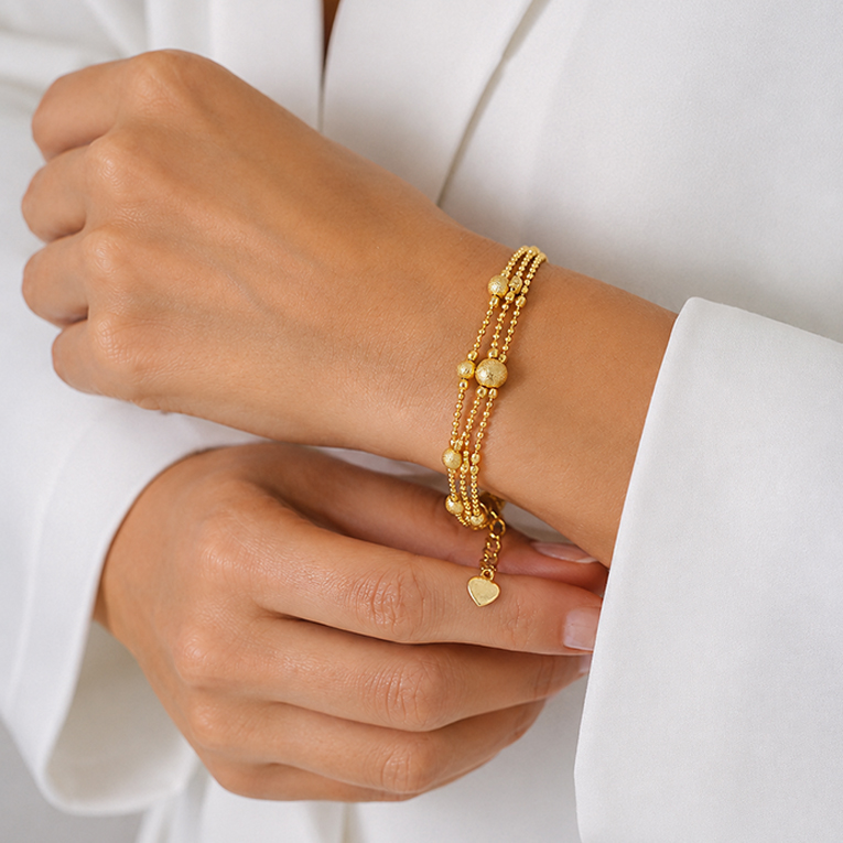PULSERA ESFERAS CHAPA DE ORO 18 KT - Imagen 2