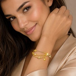 PULSERA ESFERAS CHAPA DE ORO 18 KT