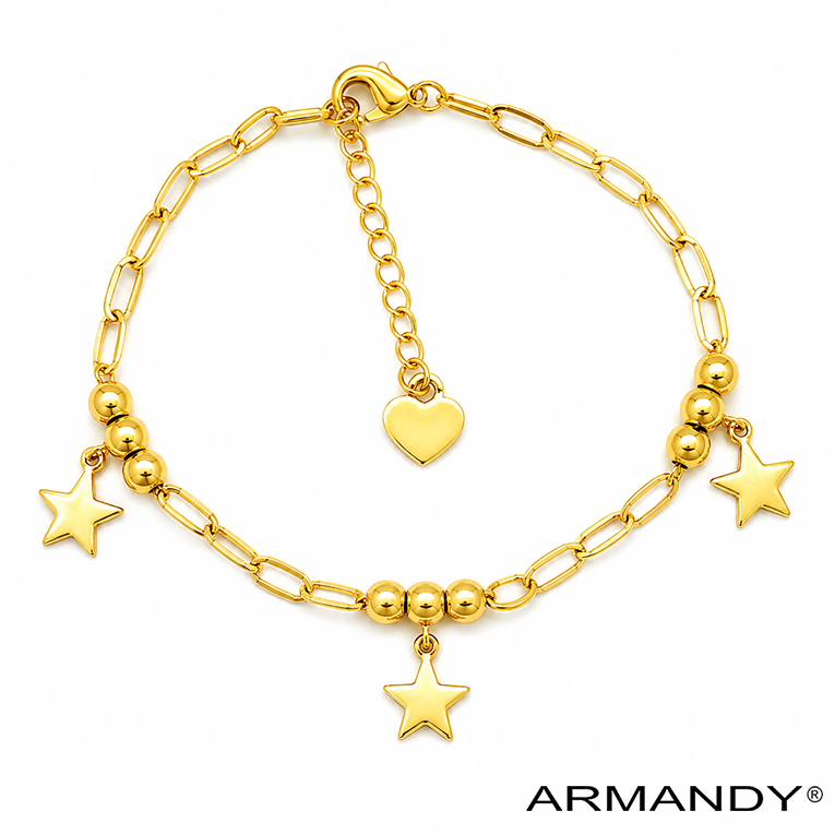 PULSERA ESTRELLAS CHAPA DE ORO 18 KT - Imagen 3