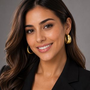 ARRACADA ROMBO  CHAPA DE ORO 18 KT