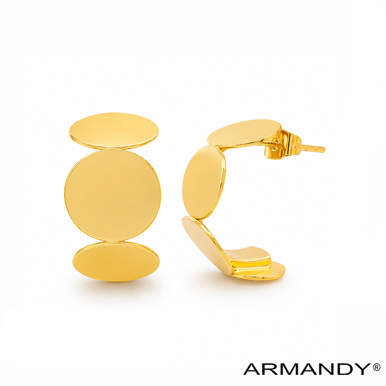 ARRACADA SEMICIRCULAR CHAPA DE ORO 18 KT - Imagen 4