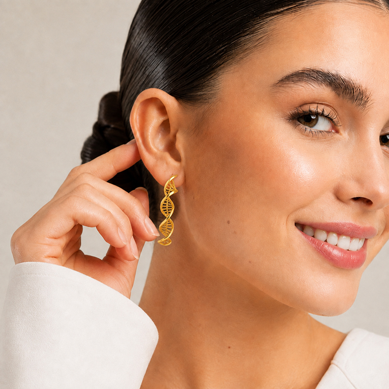 ARRACADA ADN CHAPA DE ORO 18 KT - Imagen 2