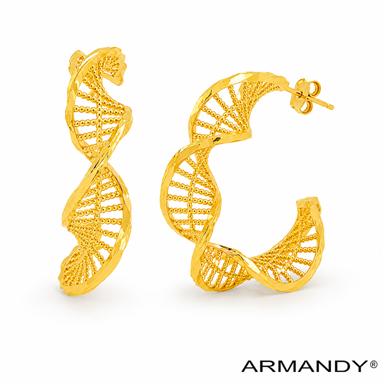 ARRACADA ADN CHAPA DE ORO 18 KT - Imagen 3