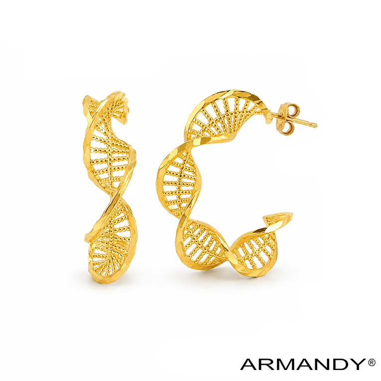 ARRACADA ADN CHAPA DE ORO 18 KT - Imagen 4