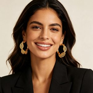 ARRACADA ADN  CHAPA DE ORO 18 KT