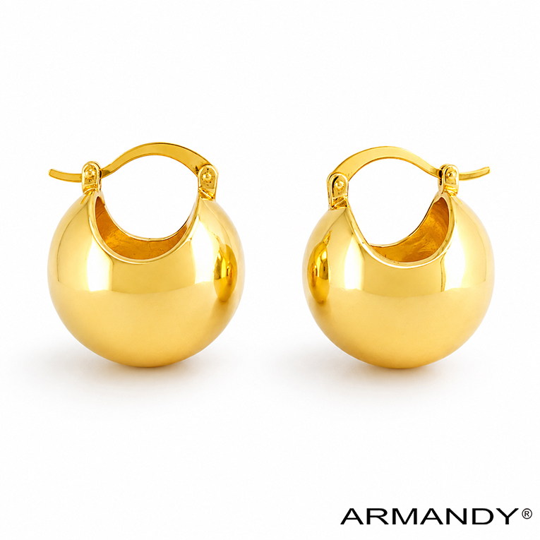 ARRACADA CANASTA CHAPA DE ORO 18 KT - Imagen 3