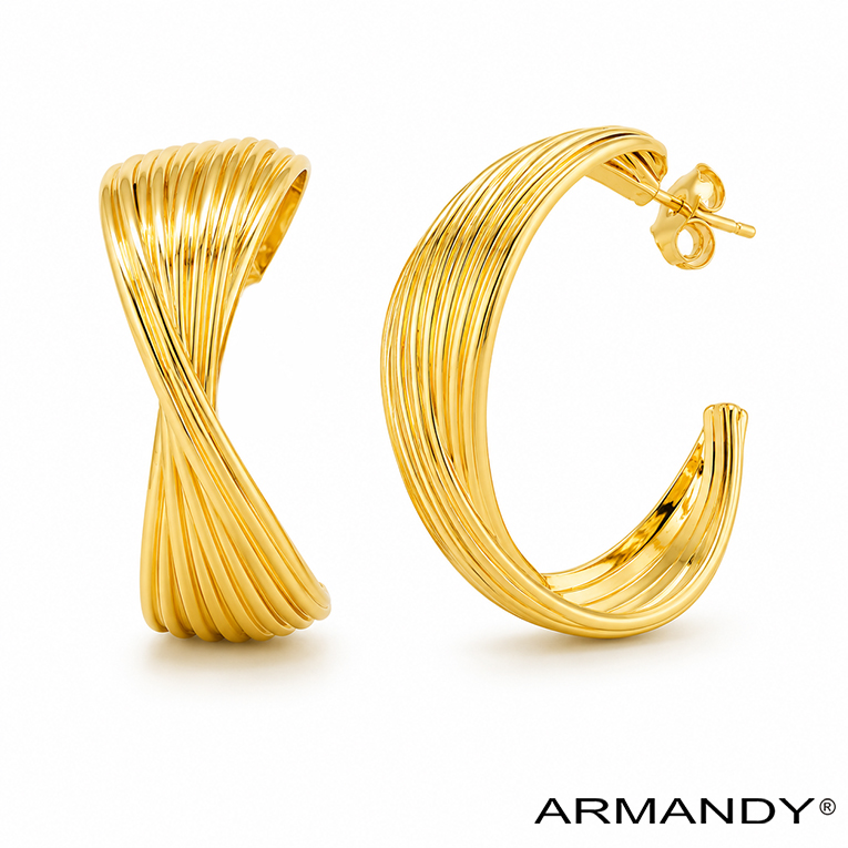 ARRACADA ESPIRAL CHAPA DE ORO 18 KT - Imagen 3