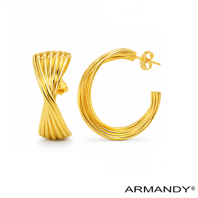 ARRACADA ESPIRAL CHAPA DE ORO 18 KT - Imagen 4