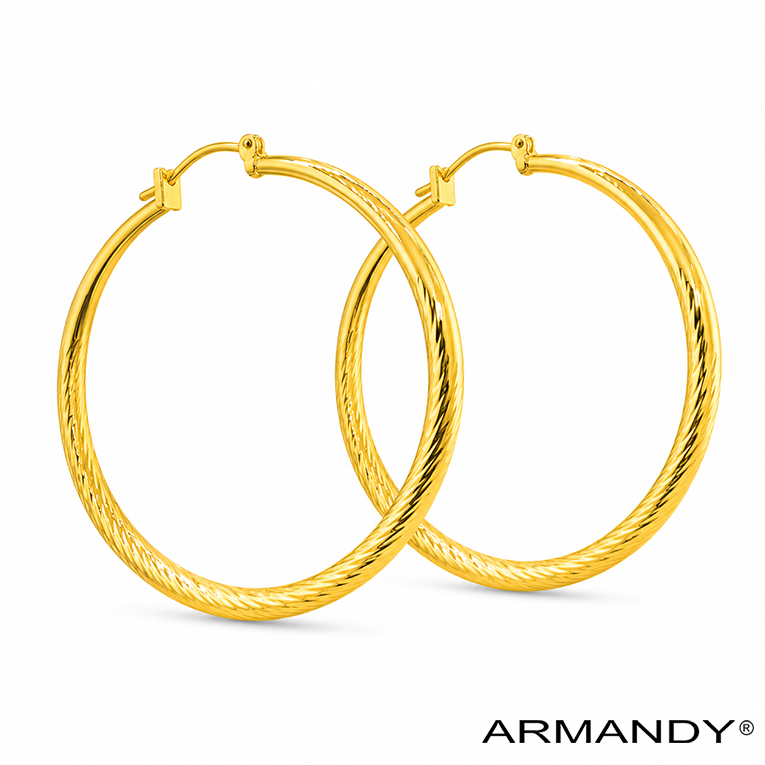 ARRACADA CIRCULO CHAPA DE ORO 18 KT